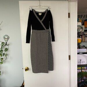 Maeve patterned midi knit pencil dress